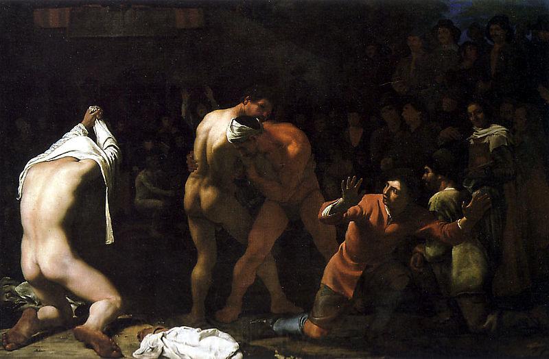 Michiel Sweerts Wrestling match Norge oil painting art